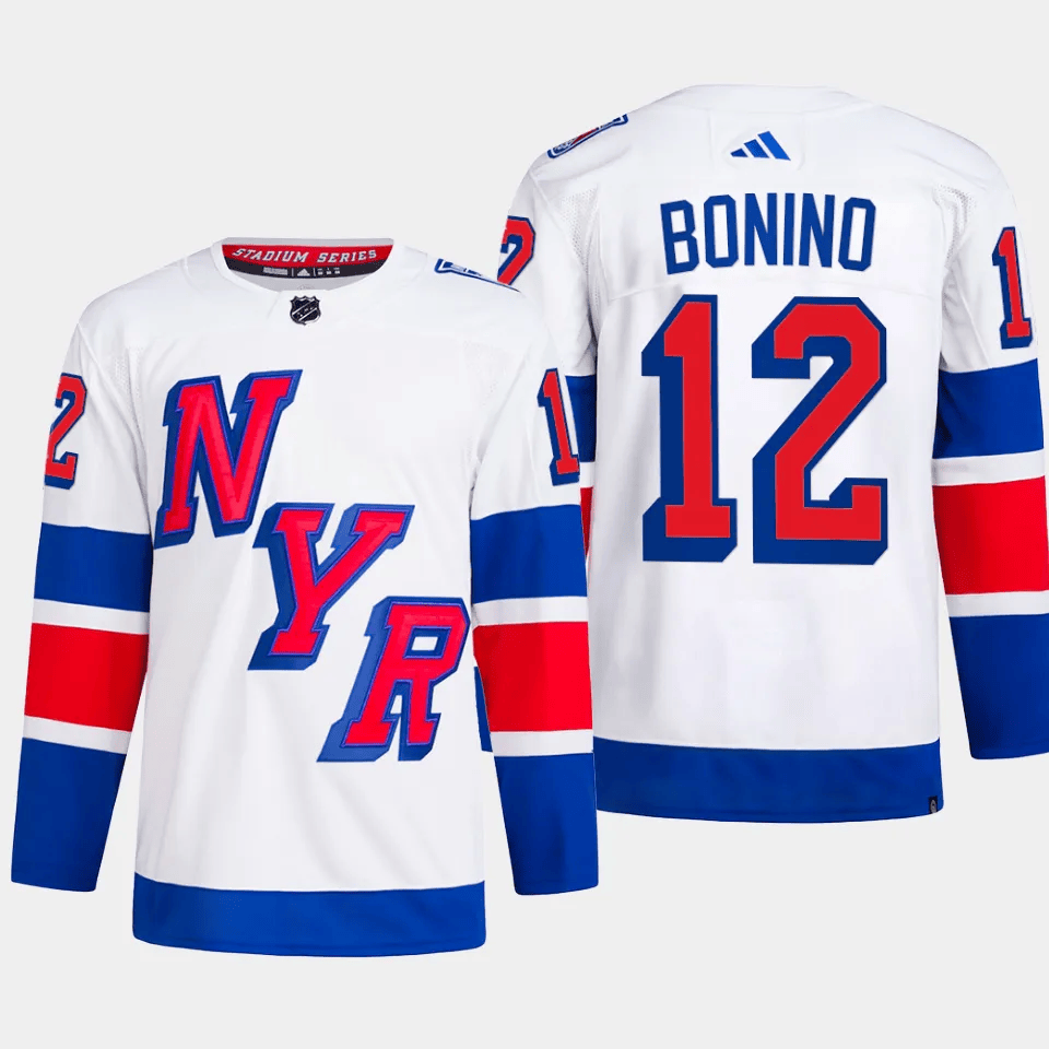 Nick Bonino 12 New York Rangers 2024 Stadium Series Primegreen Men Jersey - White
