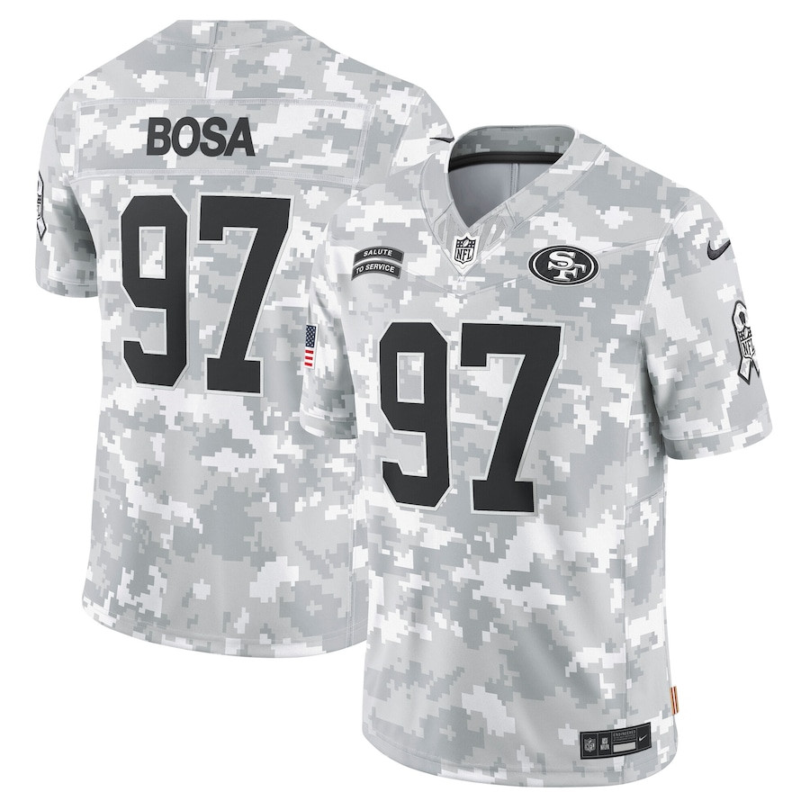 Nick Bosa 97 San Francisco 49ers 2024 Salute To Service Limited Men Jersey - Arctic Camo Js4430