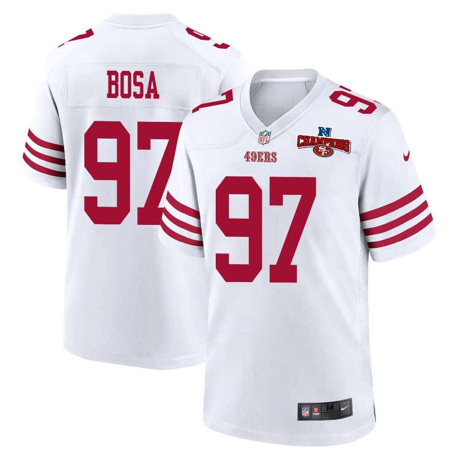Nick Bosa 97 San Francisco 49ers Nfc Champions Patch Game Men Jersey - White Js5394