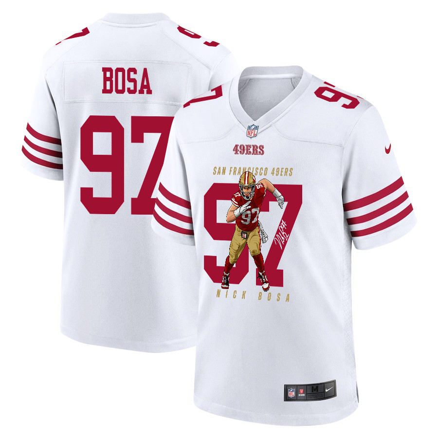 Nick Bosa 97 San Francisco 49ers Run Bosa Run Game Men Jersey - White Js3012