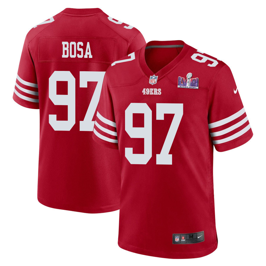 Nick Bosa 97 San Francisco 49ers Super Bowl Lviii Patch Game Men Jersey - Scarlet Js7681