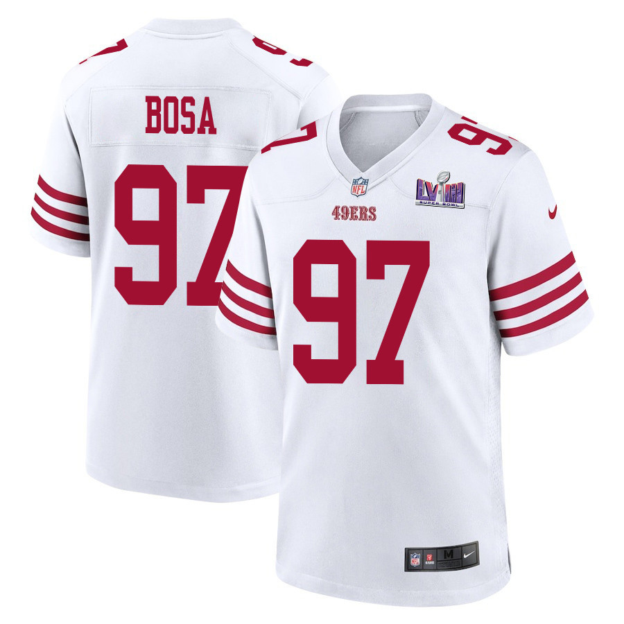 Nick Bosa 97 San Francisco 49ers Super Bowl Lviii Patch Game Men Jersey - White Js5041