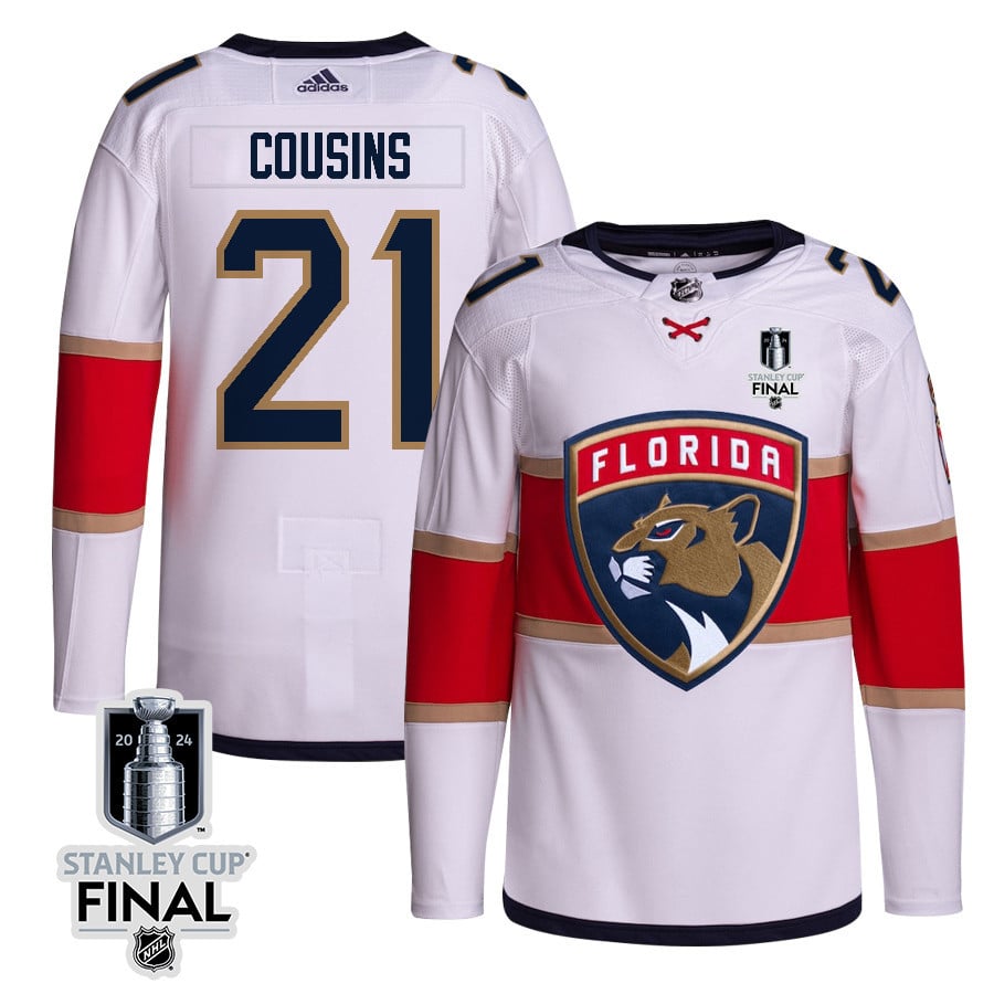 Nick Cousins 21 Florida Panthers 2024 Stanley Cup Final Away Breakaway Jersey - Men, White