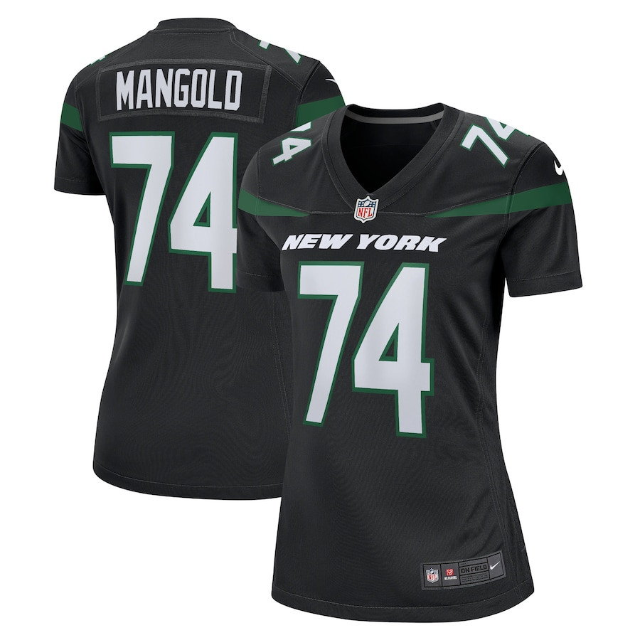 Nick Mangold 74 New York Jets Women Retired Jersey - Black Js9288