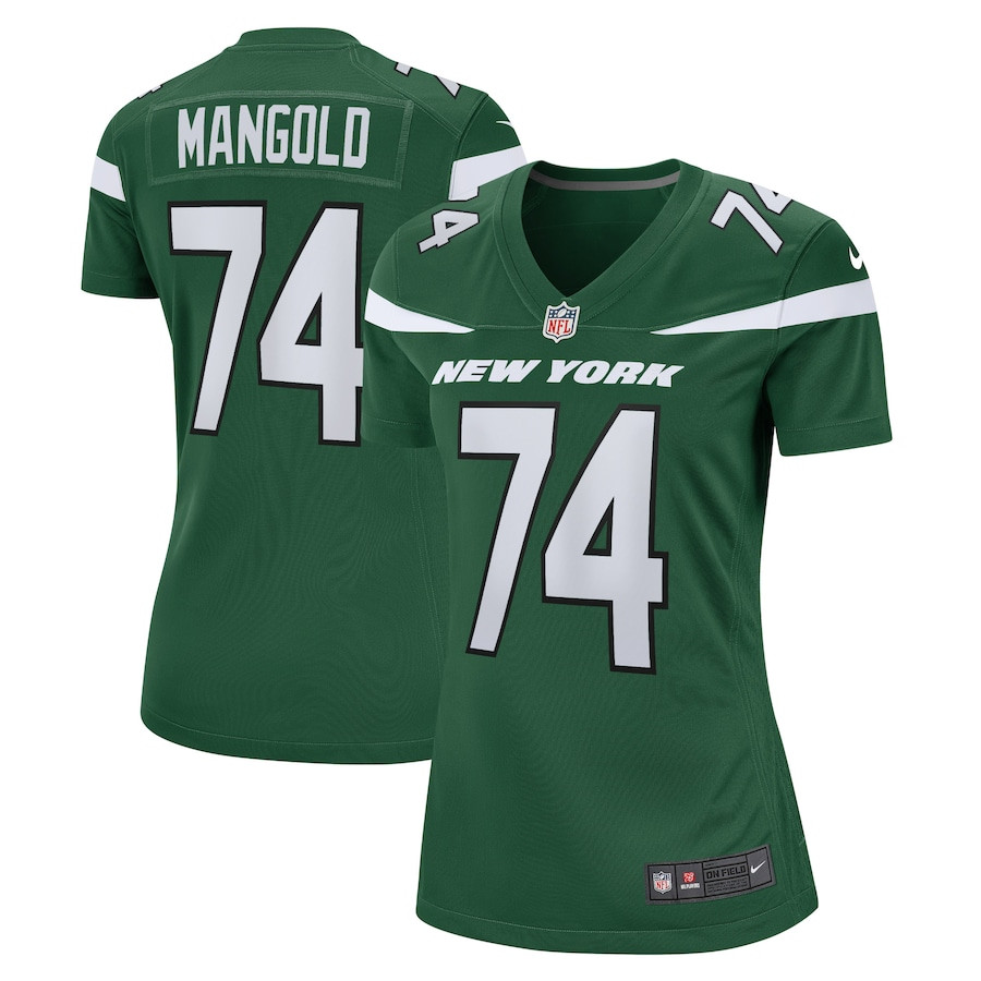 Nick Mangold 74 New York Jets Women Retired Jersey - Gotham Green Js7849
