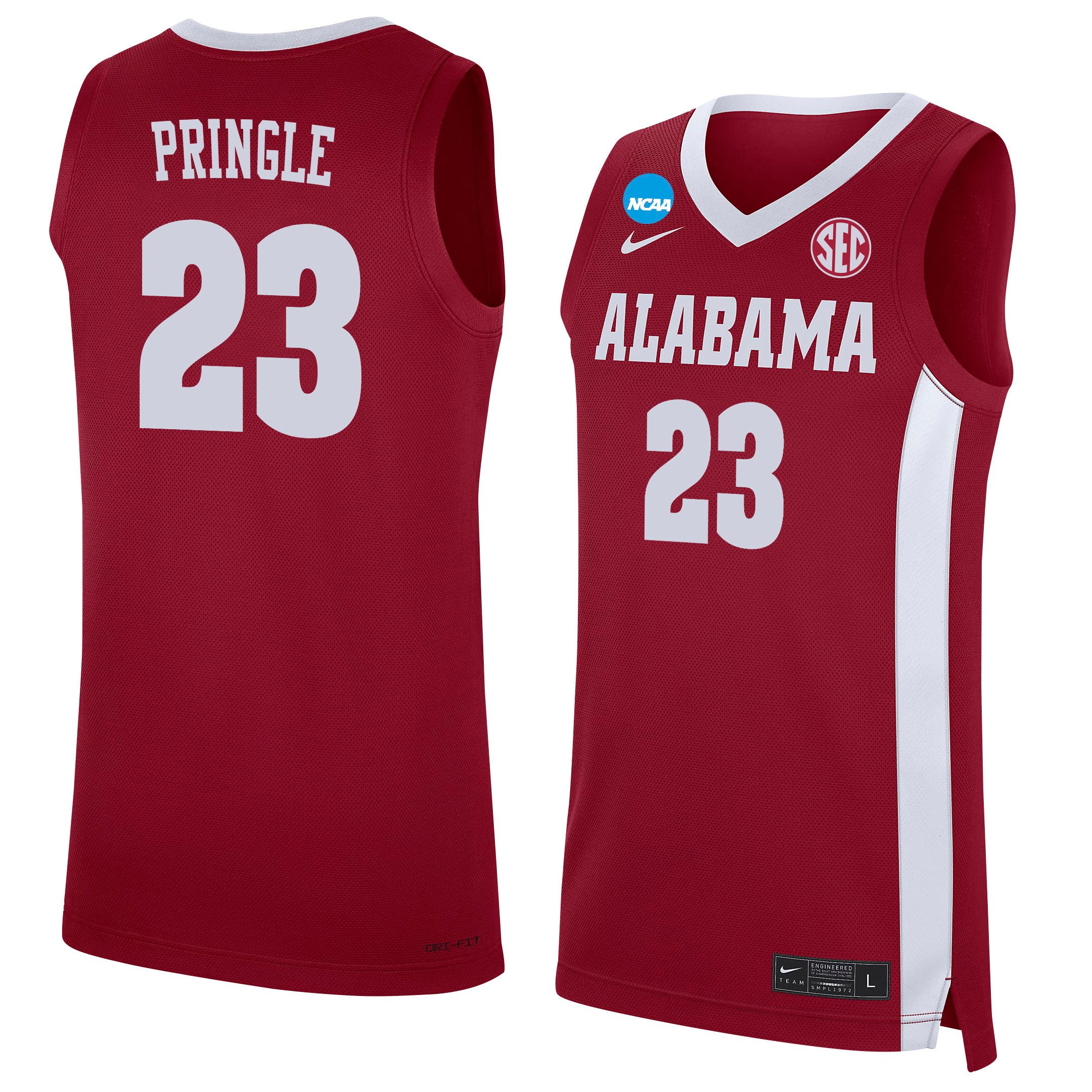 Nick Pringle 23 Alabama Crimson Tide 2024 Men's Basketball Jersey - Red, Unisex Jersey