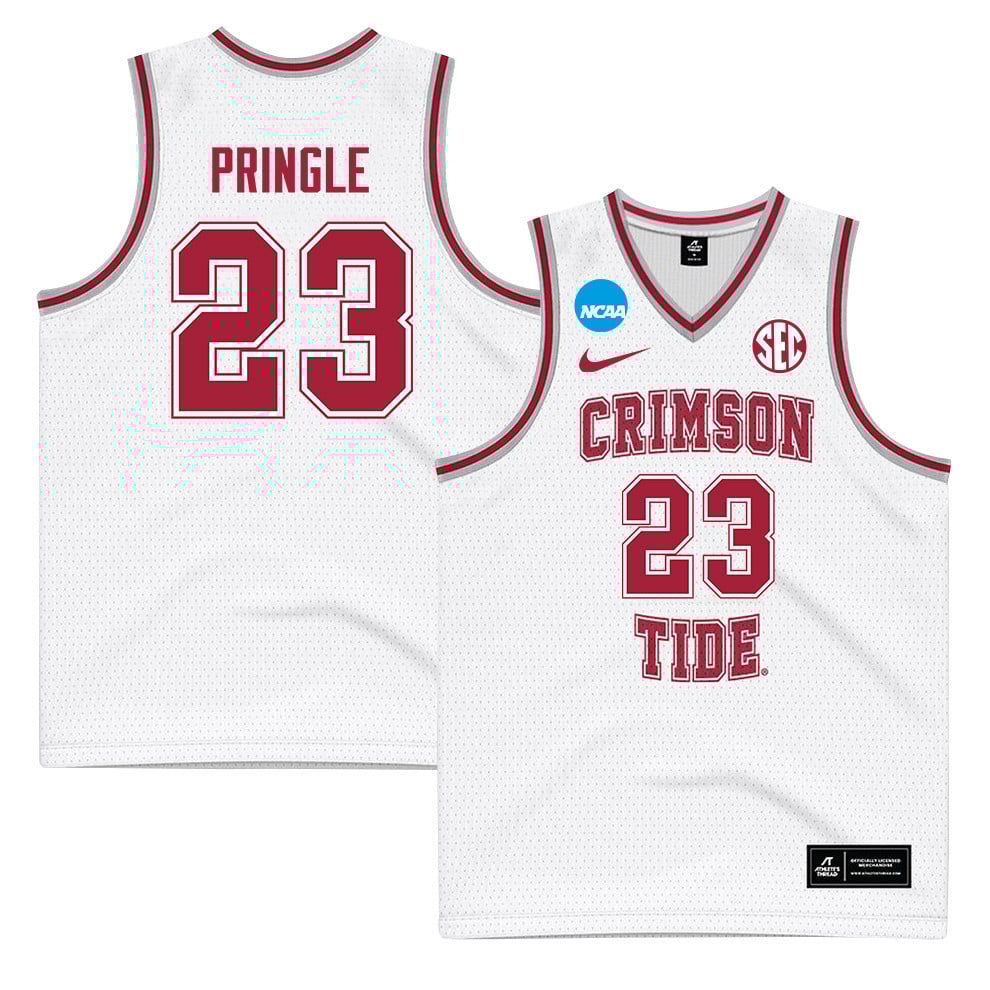 Nick Pringle 23 Alabama Crimson Tide 2024 Men's Basketball Jersey - White, Unisex Jersey