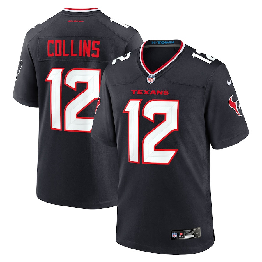 Nico Collins 12 Houston Texans Game Men Jersey - Navy Js1854