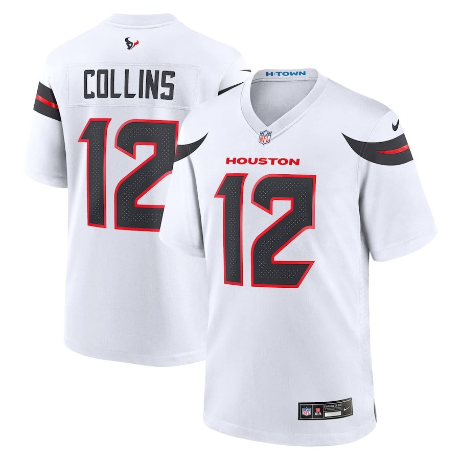 Nico Collins 12 Houston Texans Game Men Jersey - White Js2007