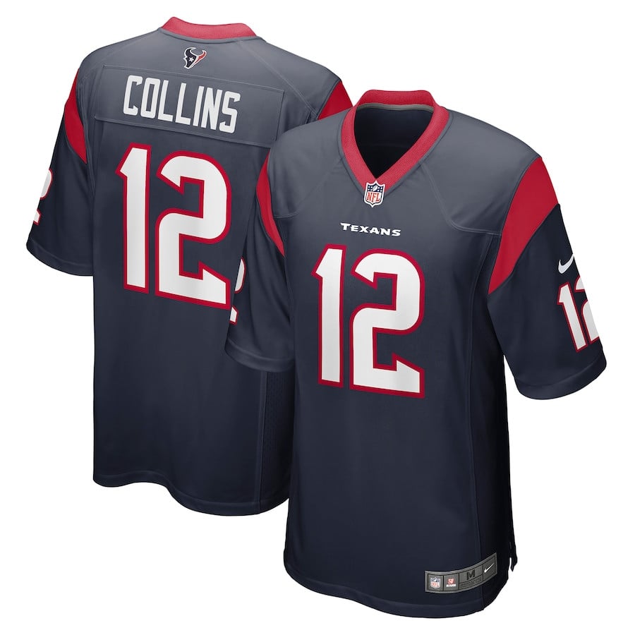 Nico Collins 12 Houston Texans Men Game Jersey - Navy Js3007