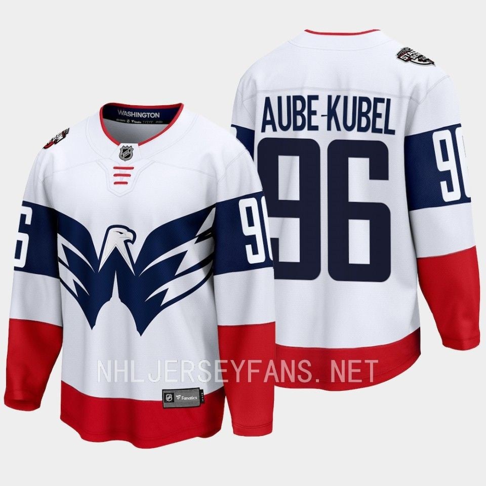 Nicolas Aube-kubel 96 Washington Capitals 2023 Jersey Stadium White Primegreen
