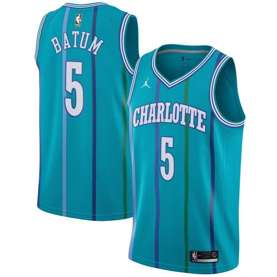 Nicolas Batum Charlotte Hornets Fashion Current Player Hardwood Classics Swingman Jersey - Aqua