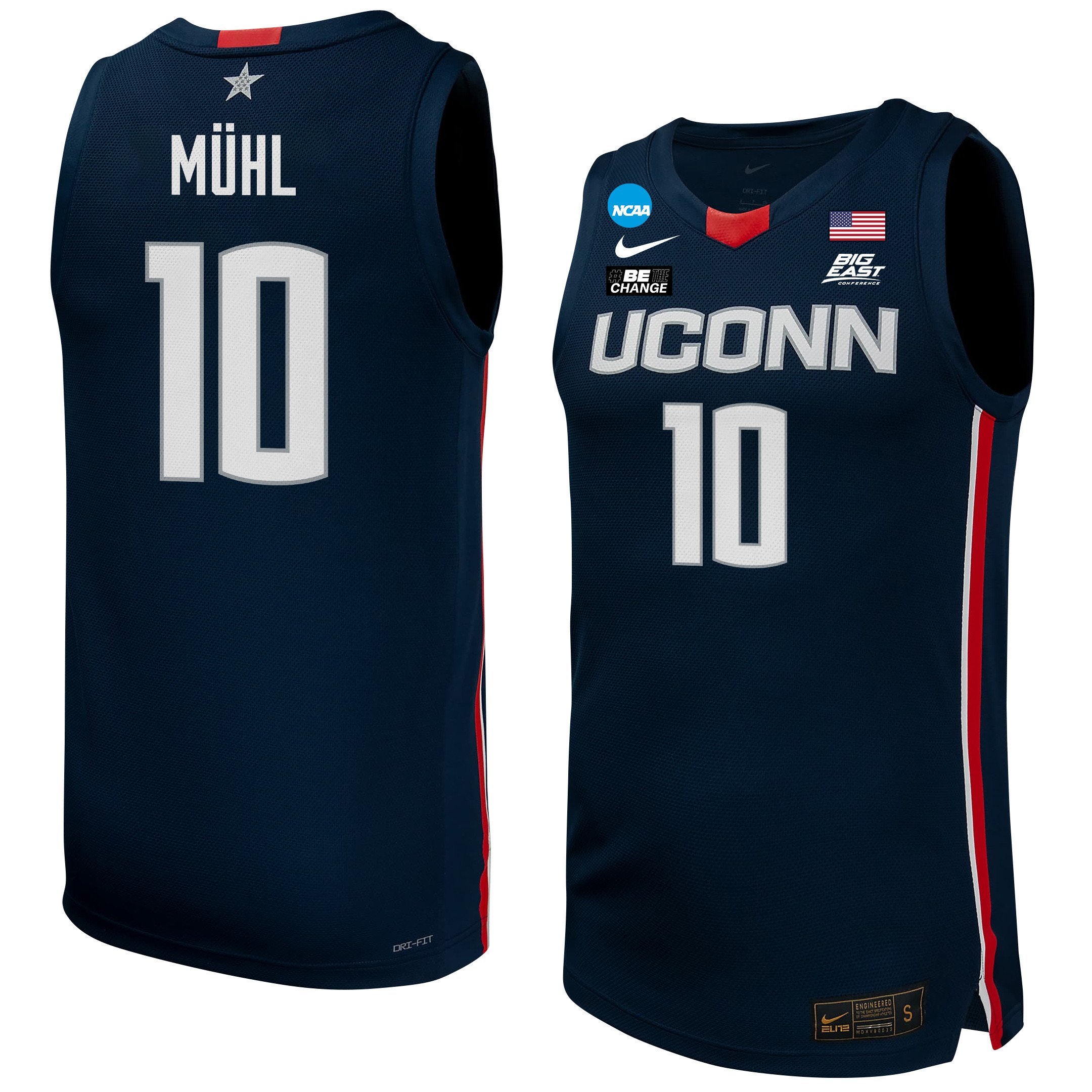 Nika Muhl 10 Uconn Huskies 2024 Women's Basketball Jersey - Navy, Unisex Jersey