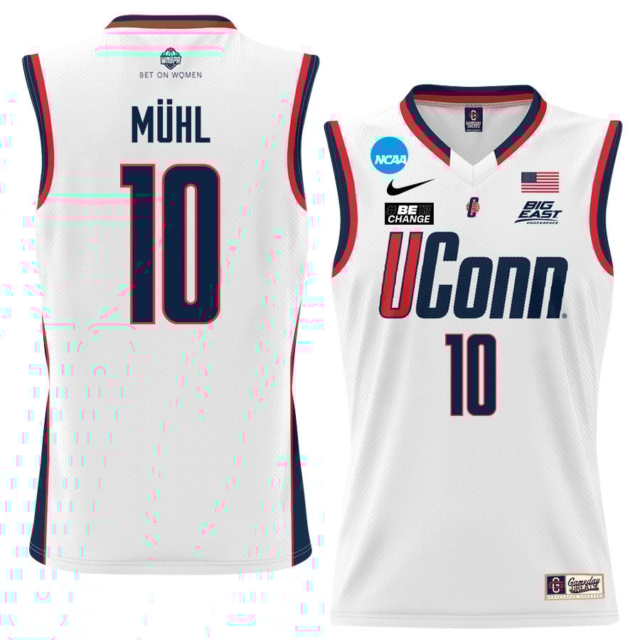 Nika Muhl 10 Uconn Huskies 2024 Women's Basketball Jersey - White, Unisex Jersey