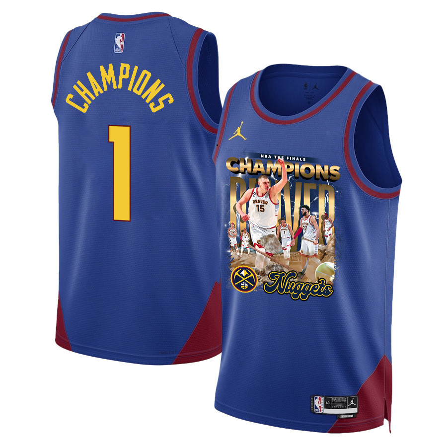 Nikola Joki? Denver Nuggets Superstar 2023 Nba The Final Champions Swingman Jersey - Blue