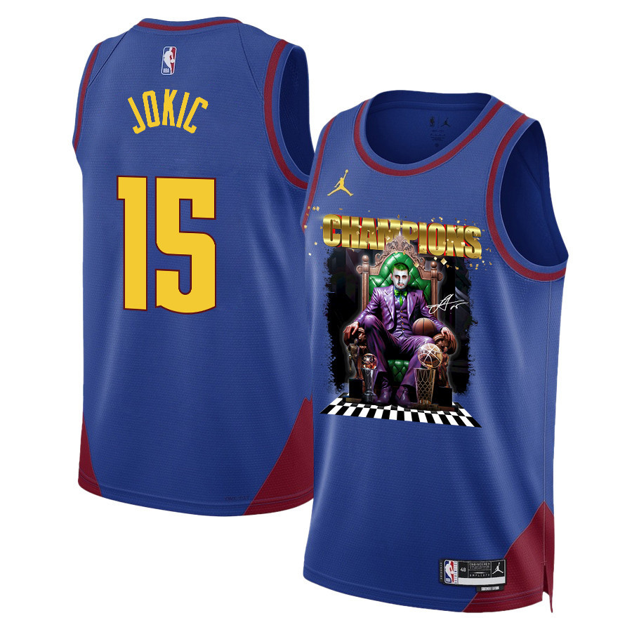 Nikola Joki? Denver Nuggets The Big Joker 2023 Nba Final Champions Swingman Jersey - Blue