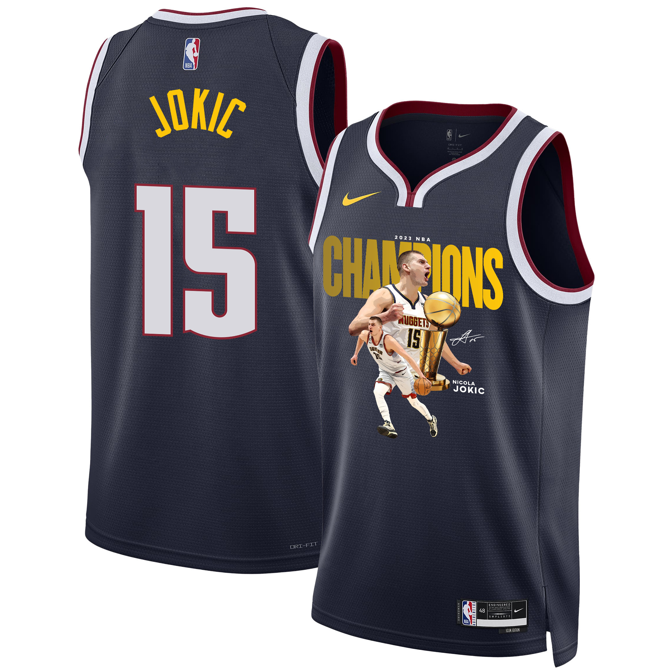 Nikola Joki? Denver Nuggets's Reigning Mvp 2023 Champions Swingman Jersey - Black