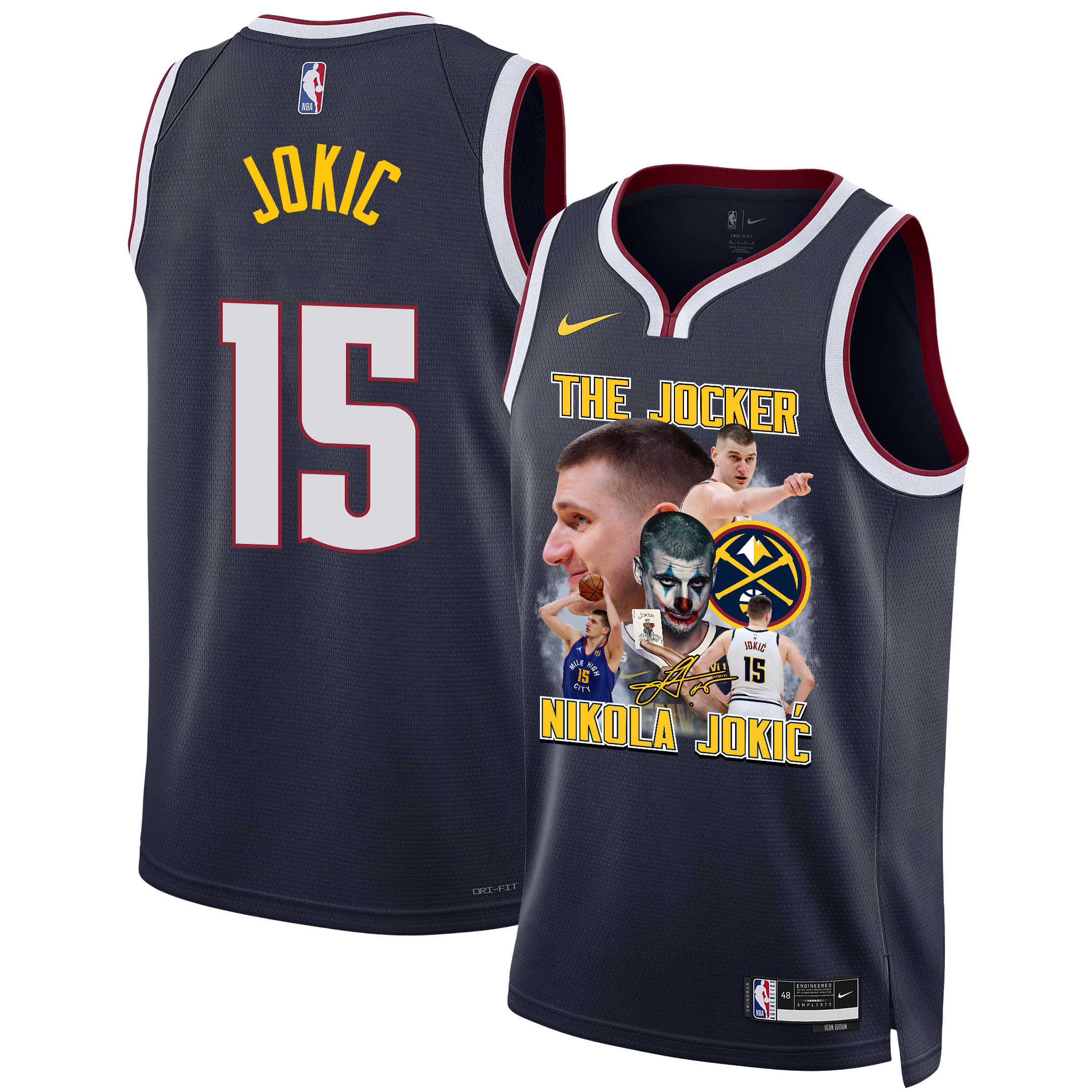 Nikola Jokic 15 Denver Nuggets Joker's Magic 2023 Nba Champions Swingman Jersey - Black