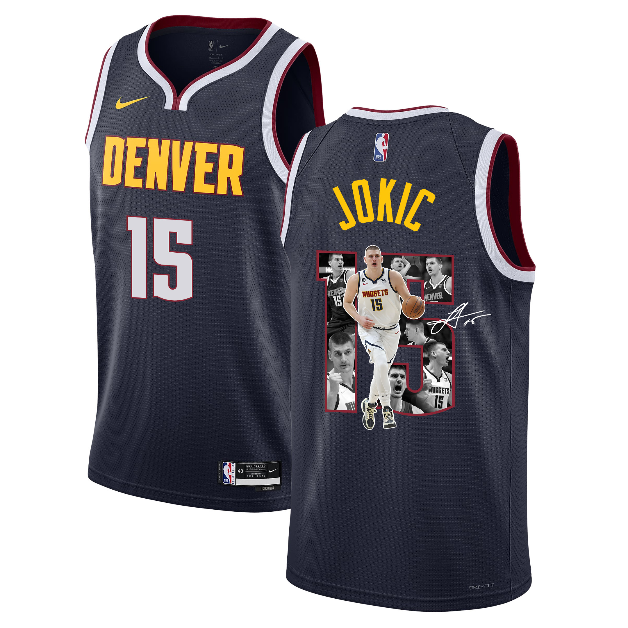 Nikola Jokic 15 Denver Nuggets Unpredictable Superstar 2023 Nba Champions Swingman Jersey - Black