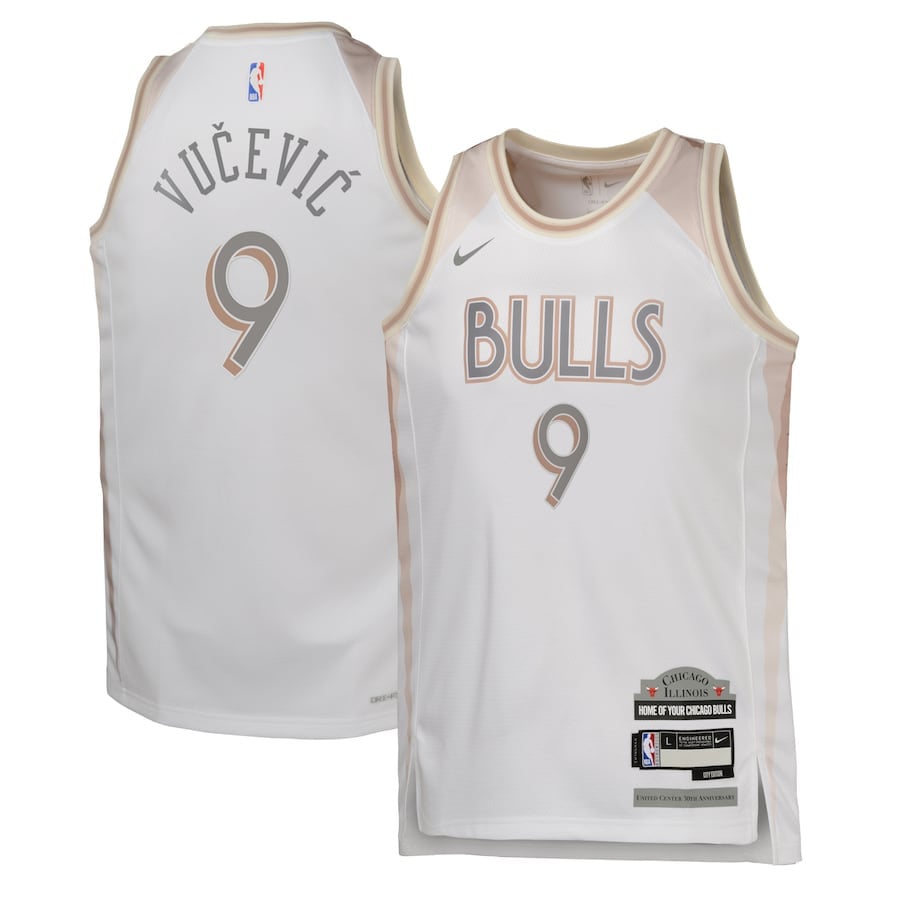 Nikola Vu??evi???9 Chicago Bulls 2024/25 Swingman Player Youth Jersey - City Edition - White