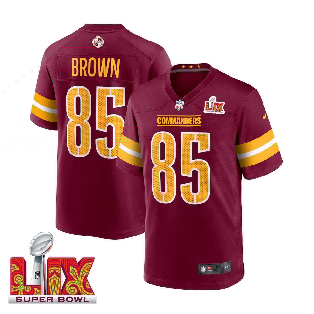 Noah Brown #85 Washington Commanders Super Bowl Lix Jersey - Men's - Burgundy Js5260