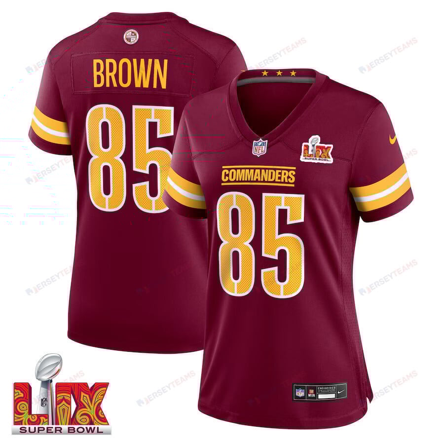 Noah Brown #85 Washington Commanders Super Bowl Lix Women's Jersey - Burgundy Js2082