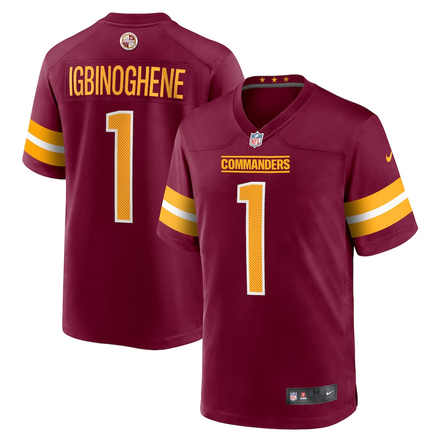 Noah Igbinoghene 1 Washington Commanders Game Men Jersey - Burgundy Js2307