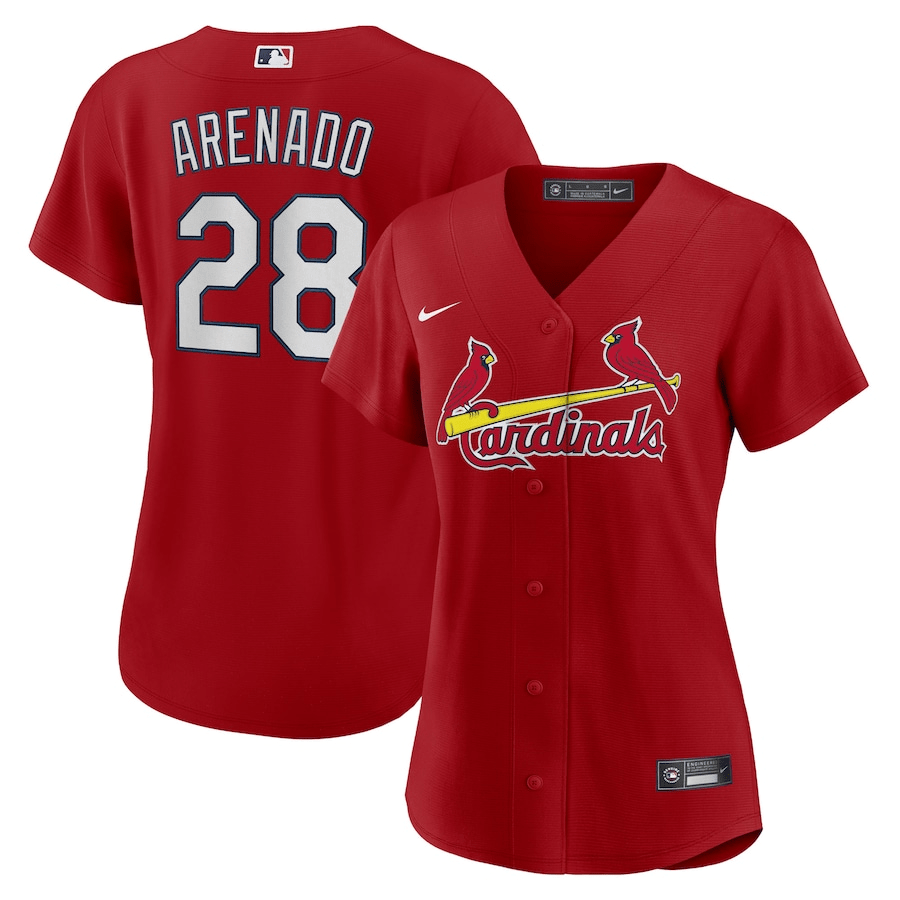 Nolan Arenado 28 St. Louis Cardinals Women Alternate Jersey - Red