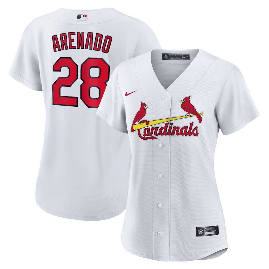 Nolan Arenado 28 St. Louis Cardinals Women Home Jersey - White