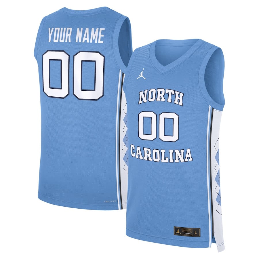 North Carolina Tar Heels Custom Basketball Men Jersey - Carolina Blue