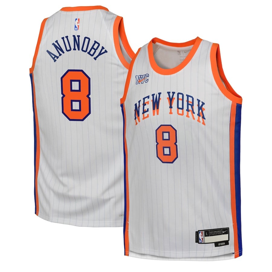 Og Anunoby 8 New York Knicks 2024/25 Swingman Player Youth Jersey - City Edition - White