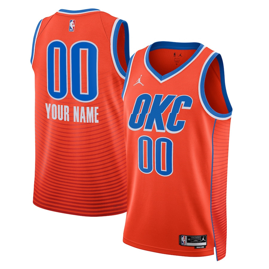 Oklahoma City Thunder 2023/24 Statement Swingman Custom Men Jersey - Orange