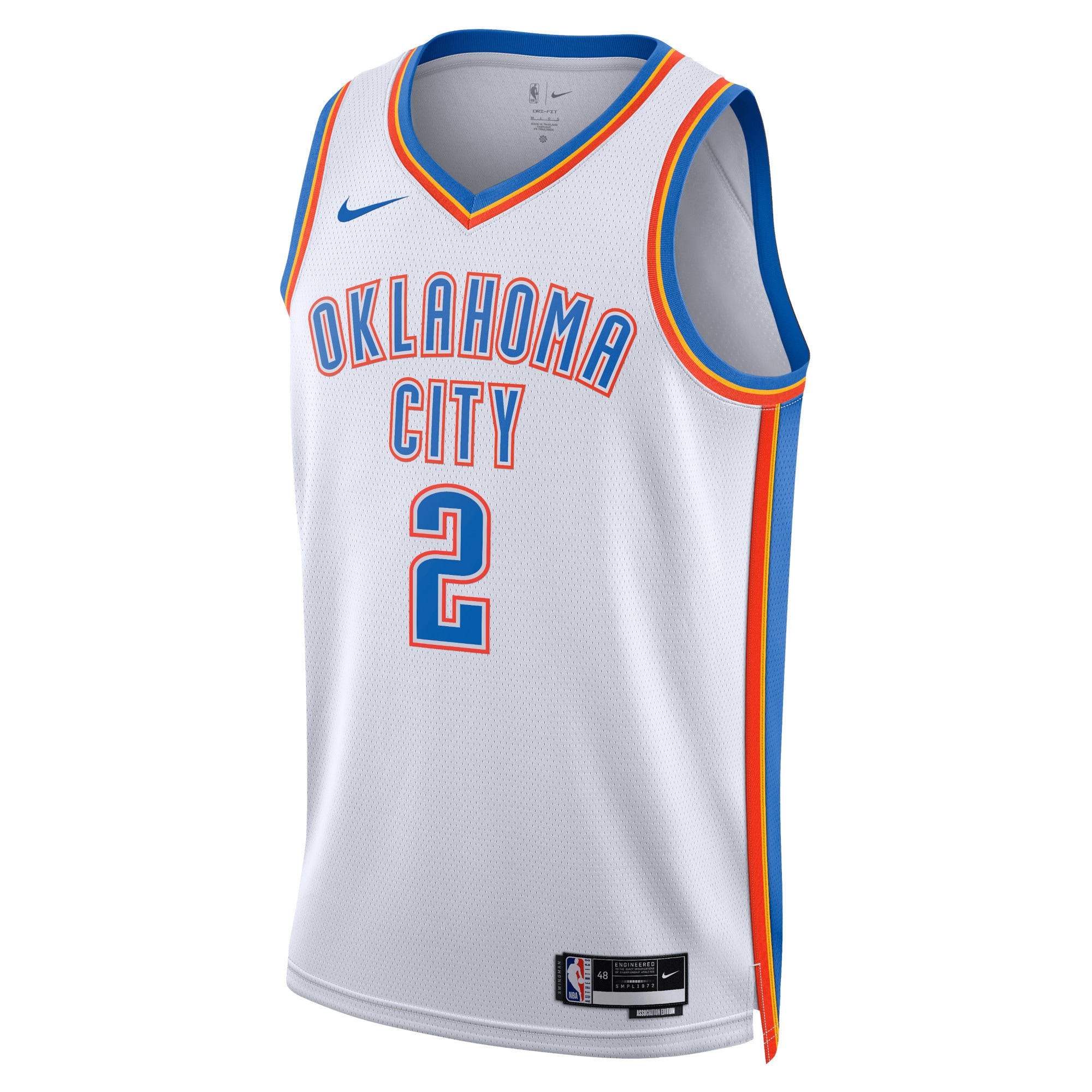 Oklahoma City Thunder Association Edition Swingman Jersey - White - Shai Gilgeous-alexander - Unisex