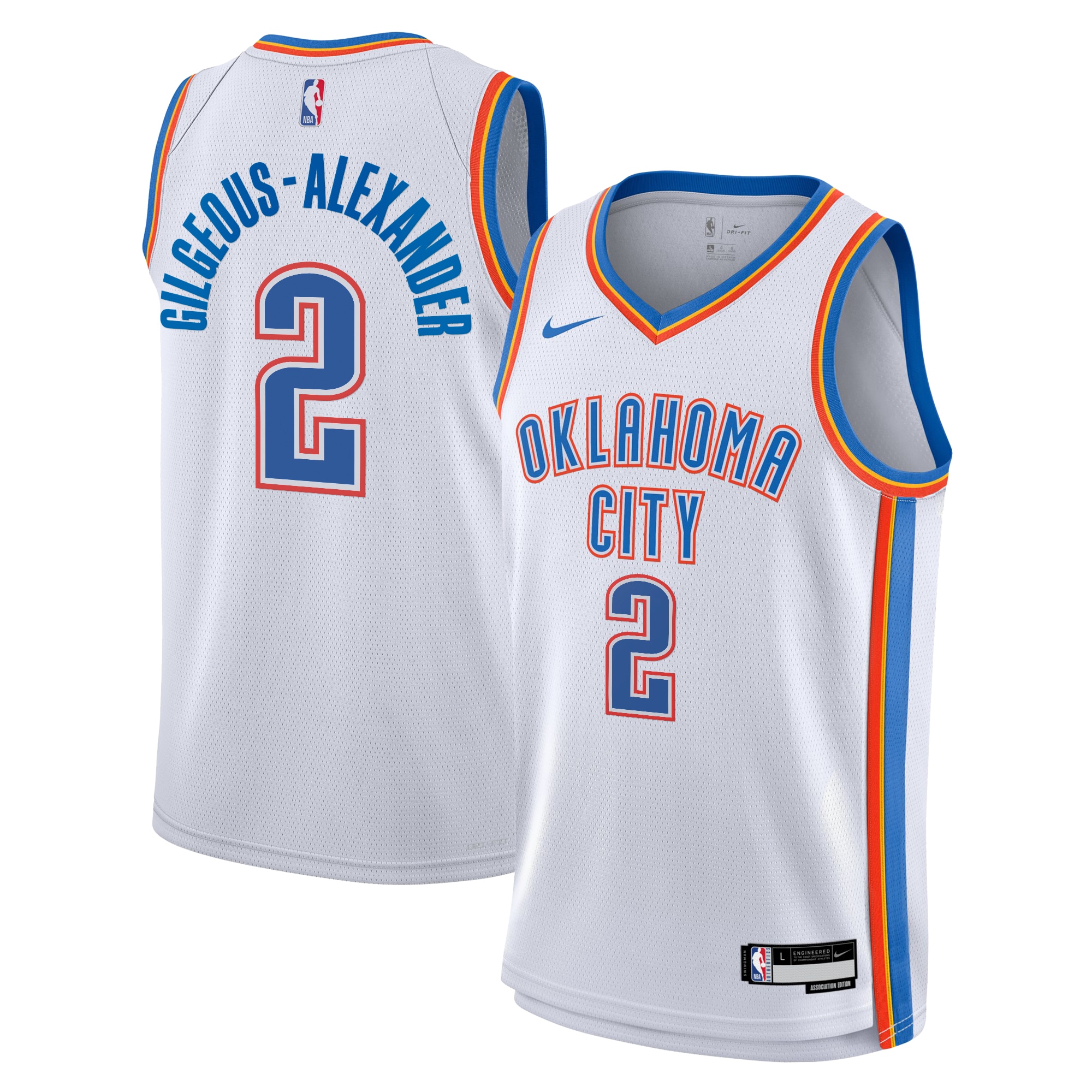 Oklahoma City Thunder Association Edition Swingman Jersey - White - Shai Gilgeous-alexander - Youth