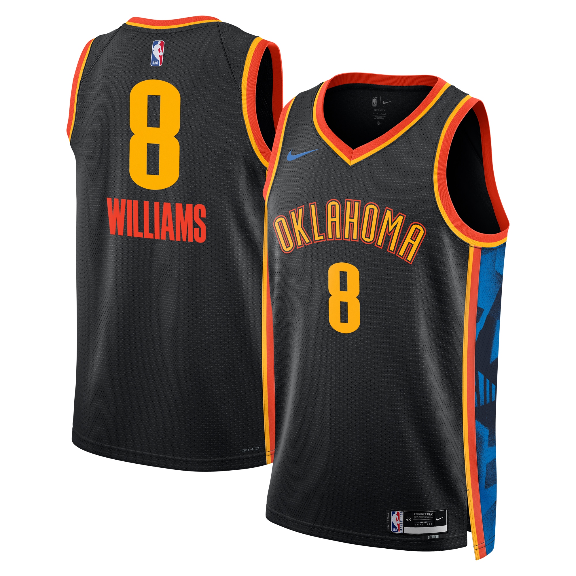 Oklahoma City Thunder City Edition Swingman Jersey 2024 - Black - Jalen Williams - Unisex