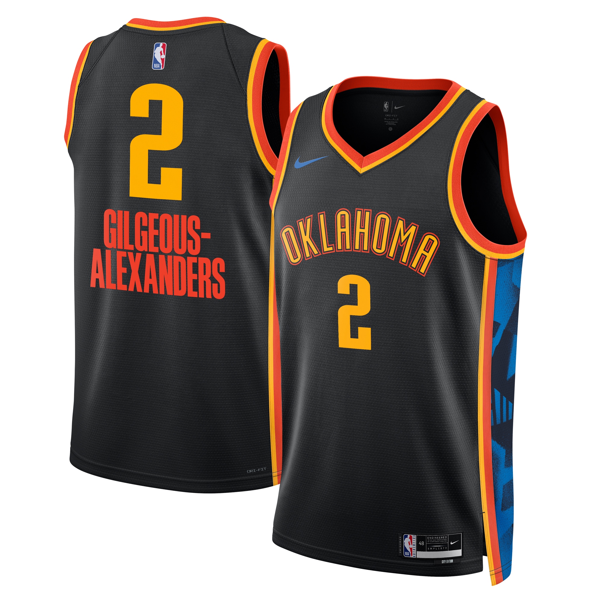 Oklahoma City Thunder City Edition Swingman Jersey 2024 - Black - Shai Gilgeous-alexander - Unisex