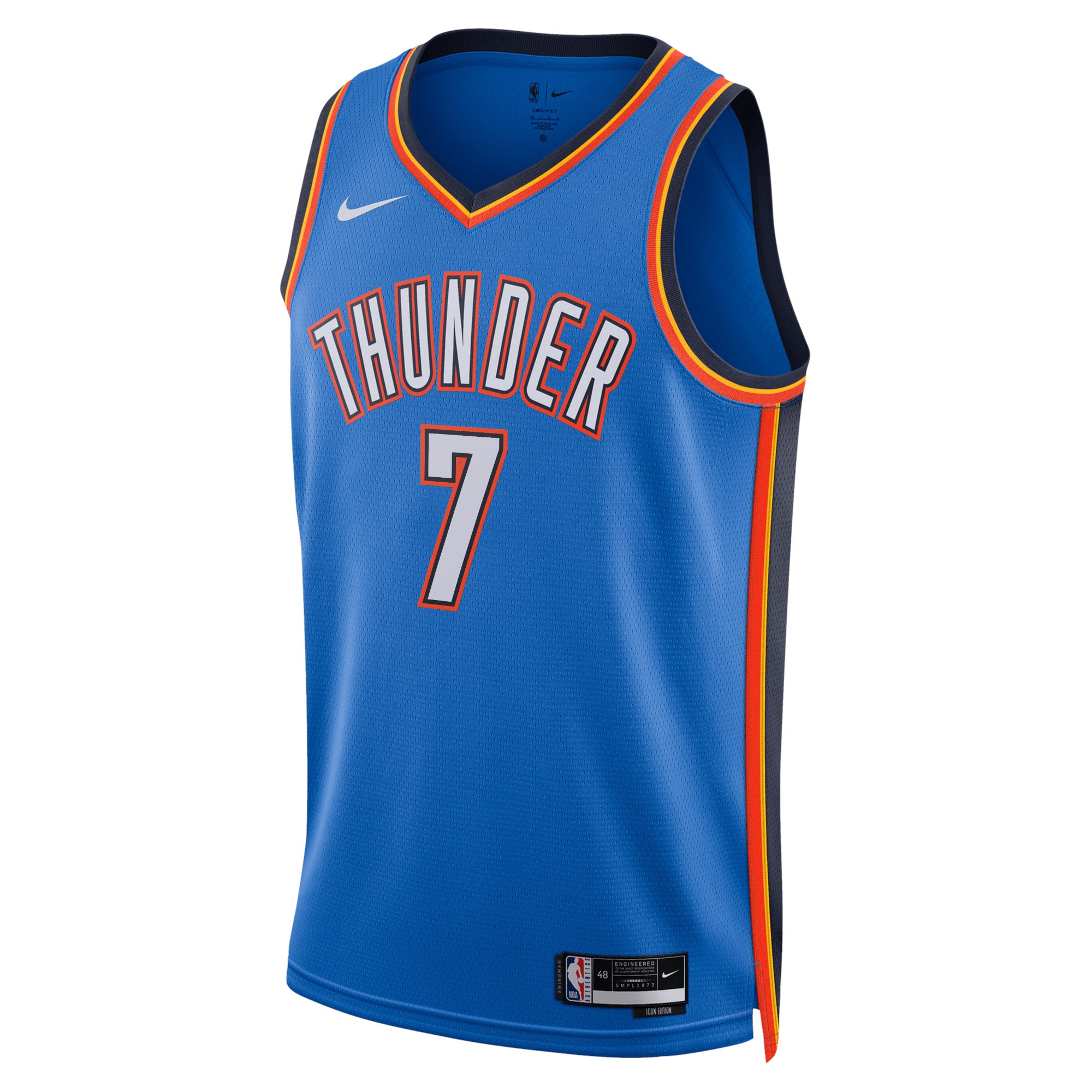 Oklahoma City Thunder Icon Edition Swingman Jersey - Blue - Chet Holmgren - Unisex