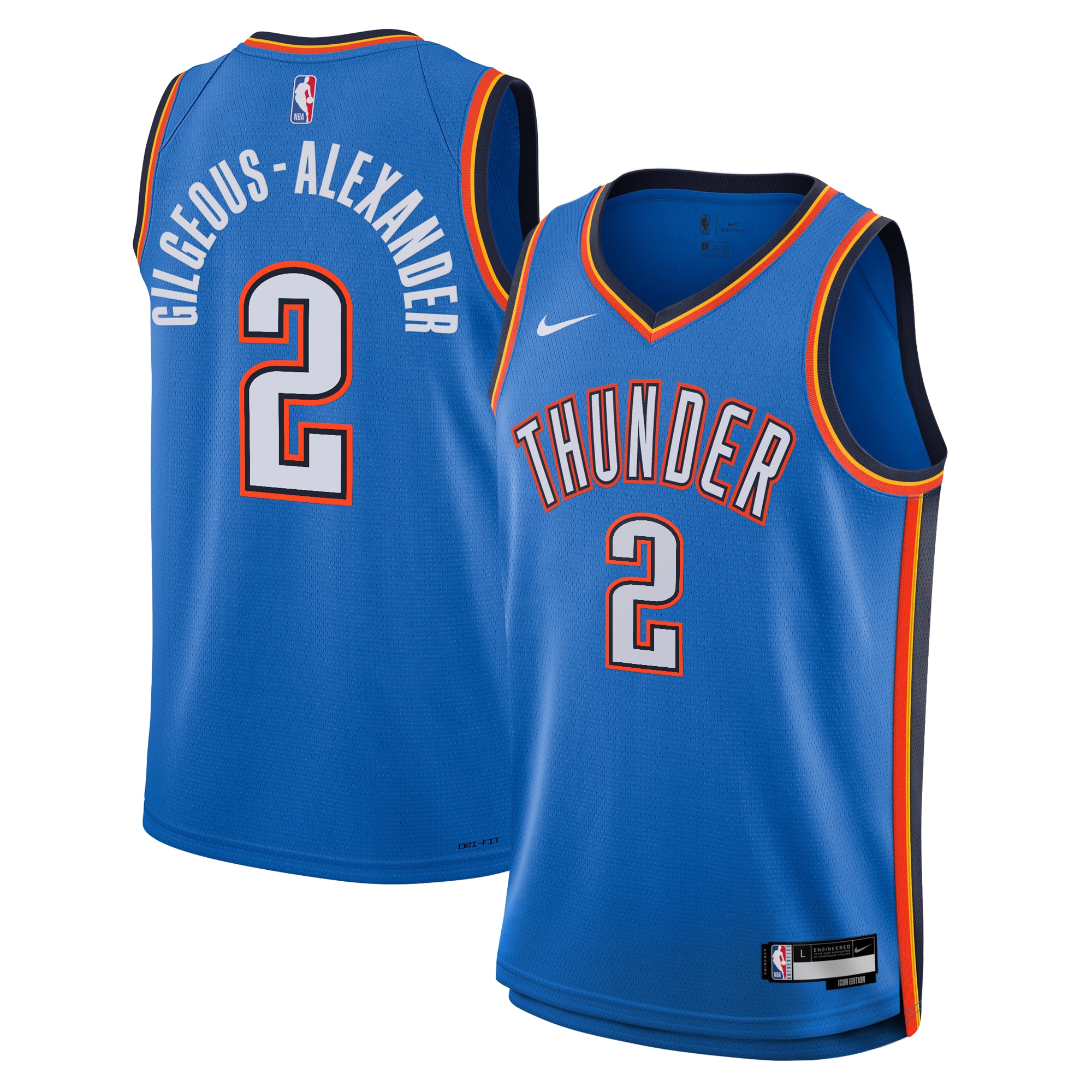 Oklahoma City Thunder Icon Edition Swingman Jersey - Blue - Shai Gilgeous-alexander - Youth