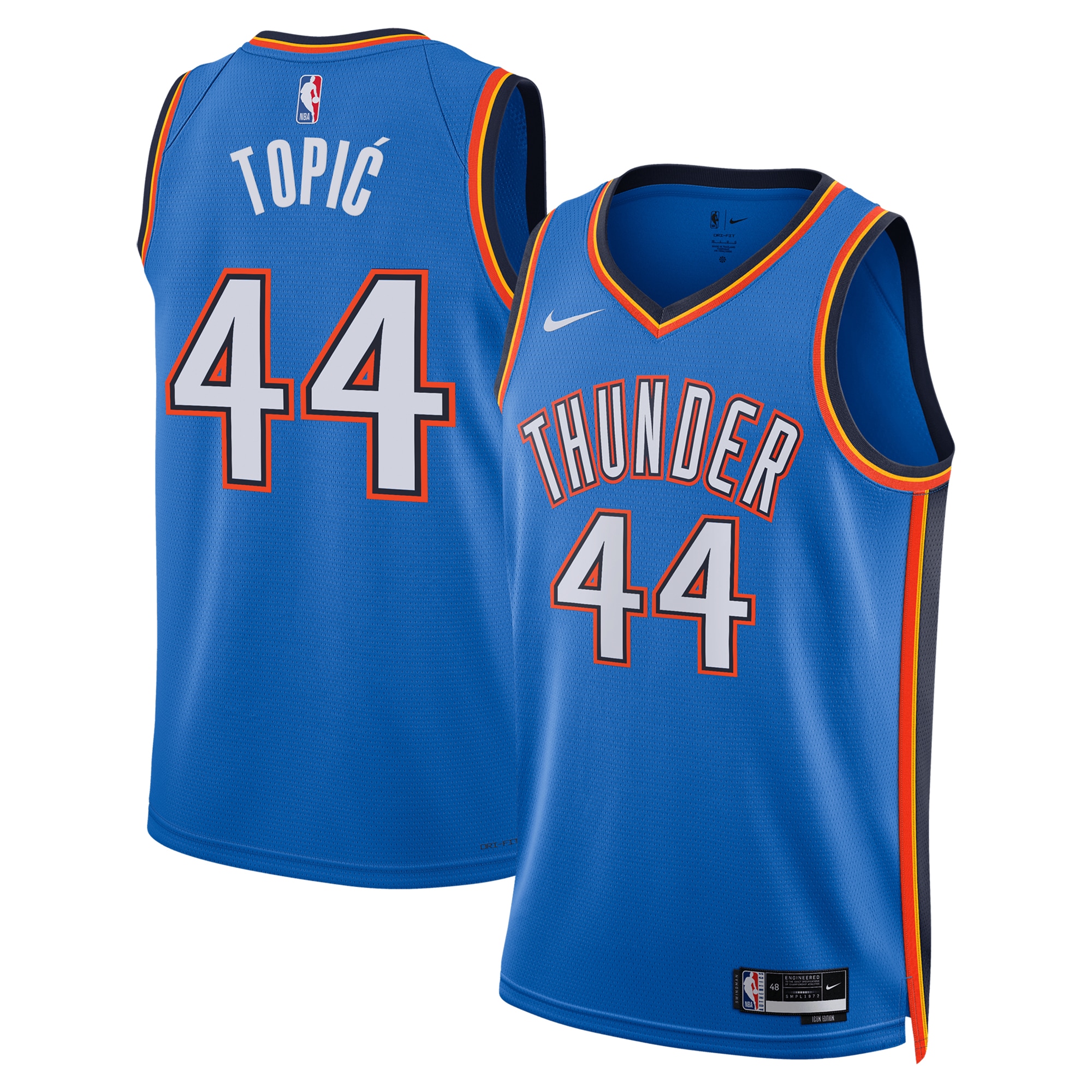 Oklahoma City Thunder Icon Swingman Jersey - Blue - Nikola Topi? - Unisex