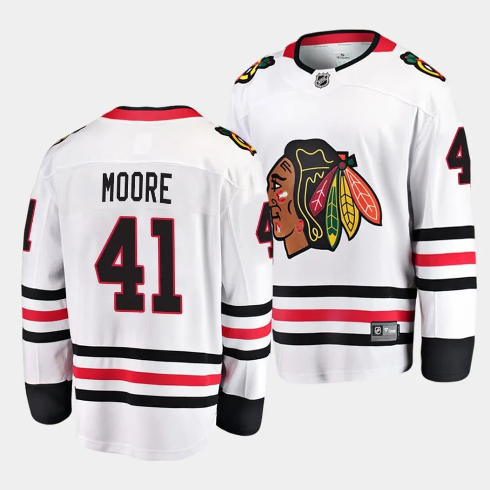Oliver Moore #41 Chicago Blackhawks 2023 Draft Away Men Jersey - White