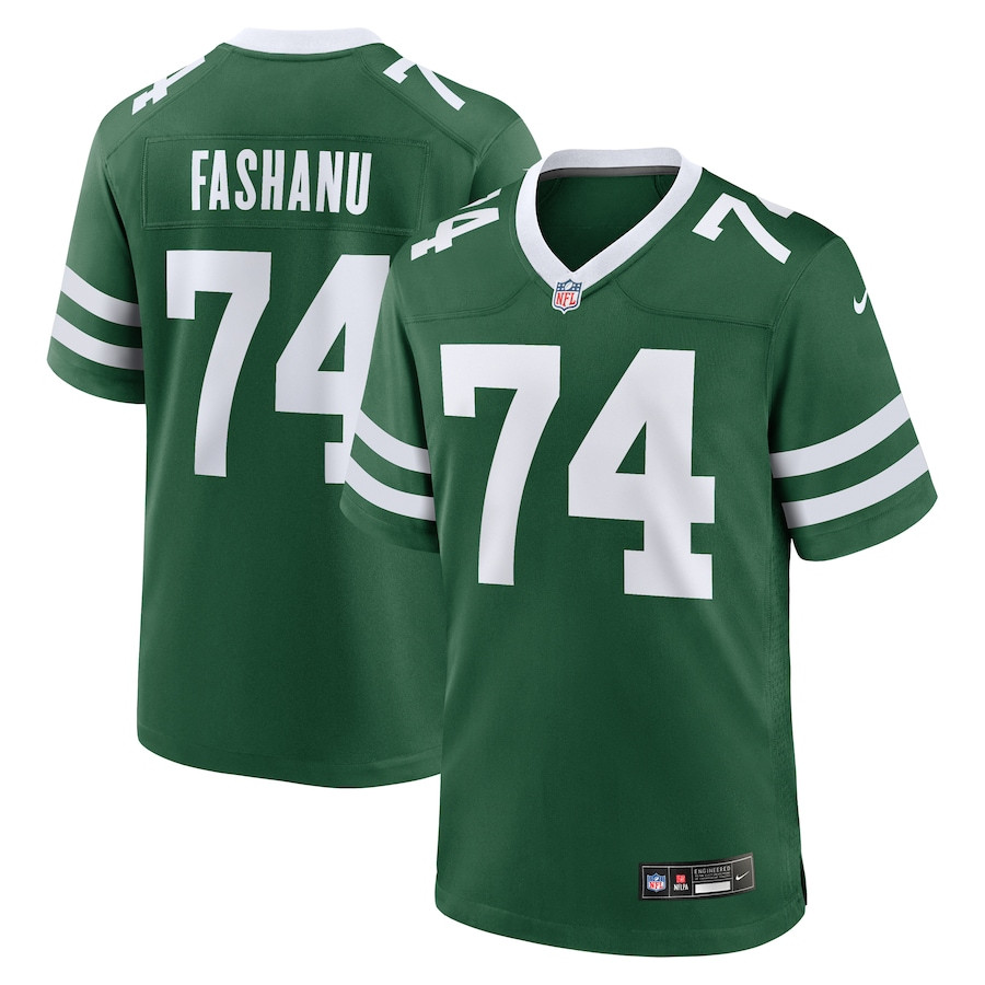Olu Fashanu 74 New York Jets Team Game Men Jersey - Legacy Green Js9956