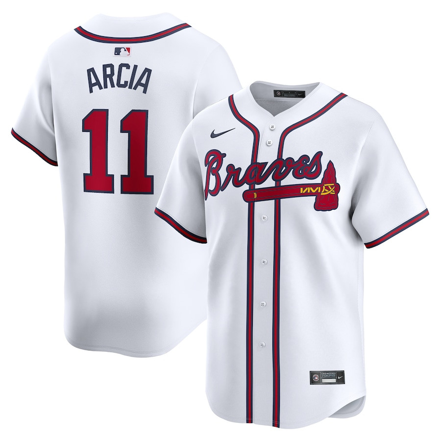 Orlando Arcia 11 Atlanta Braves Home Limited Player Men Jersey - White