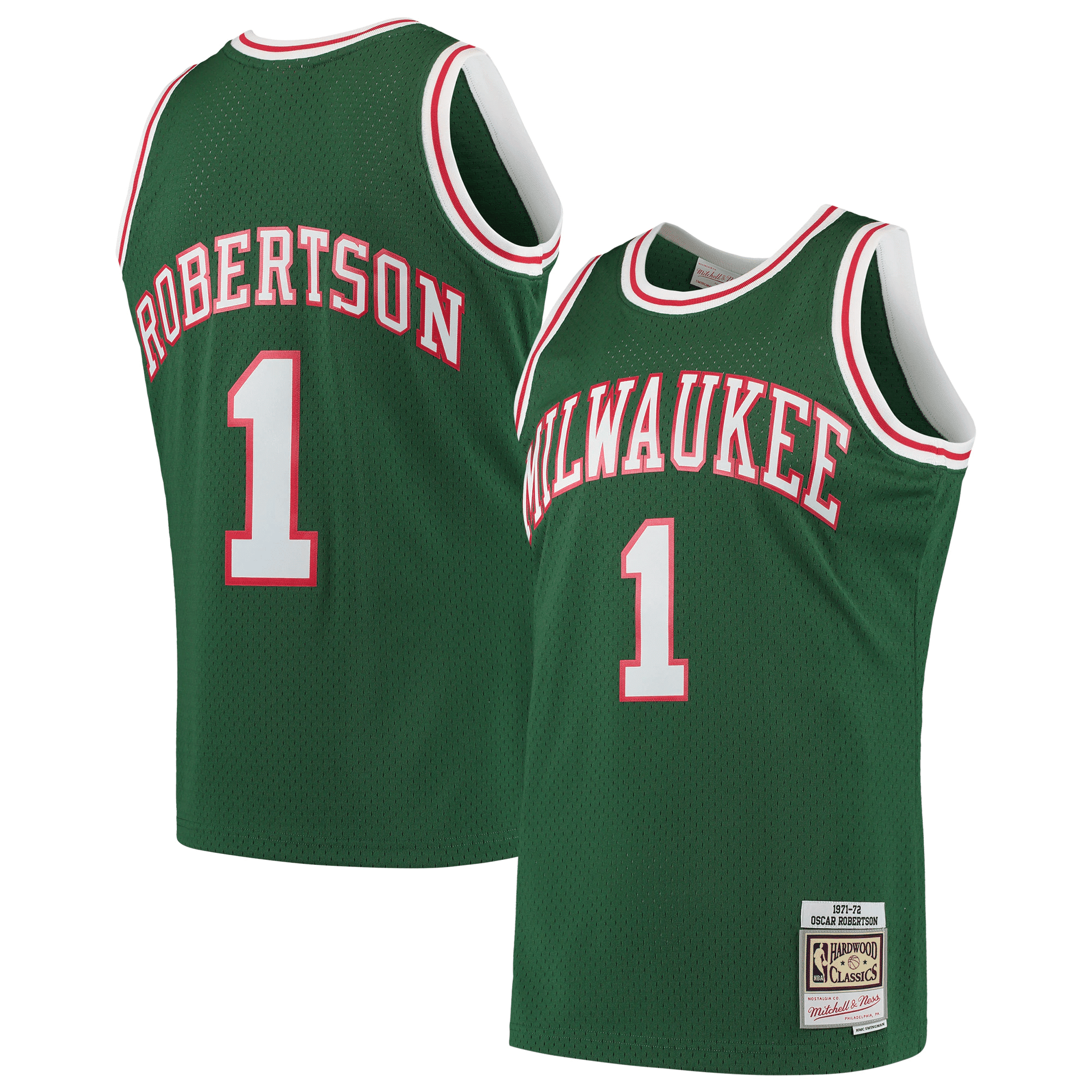Oscar Robertson Milwaukee Bucks Mitchell & Ness Hardwood Classics 1971-72 Swingman Jersey - Green Jersey
