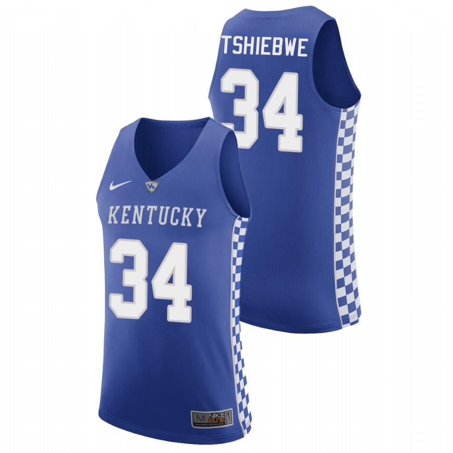 Oscar Tshiebwe 34 Kentucky Wildcats Royal 2023 Transfer Away Jersey