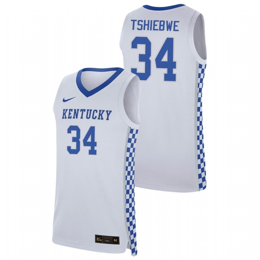 Oscar Tshiebwe 34 Kentucky Wildcats White 2023 Transfer Home Jersey