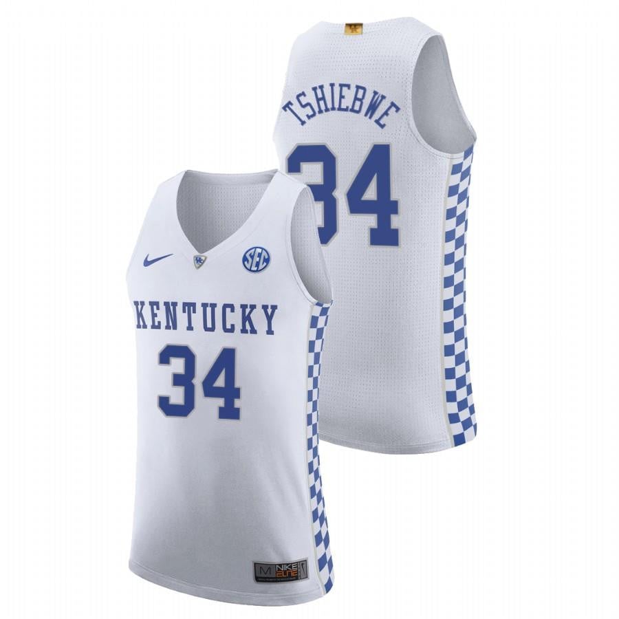 Oscar Tshiebwe 34 White Kentucky Wildcats 2023 College Basketball Jersey