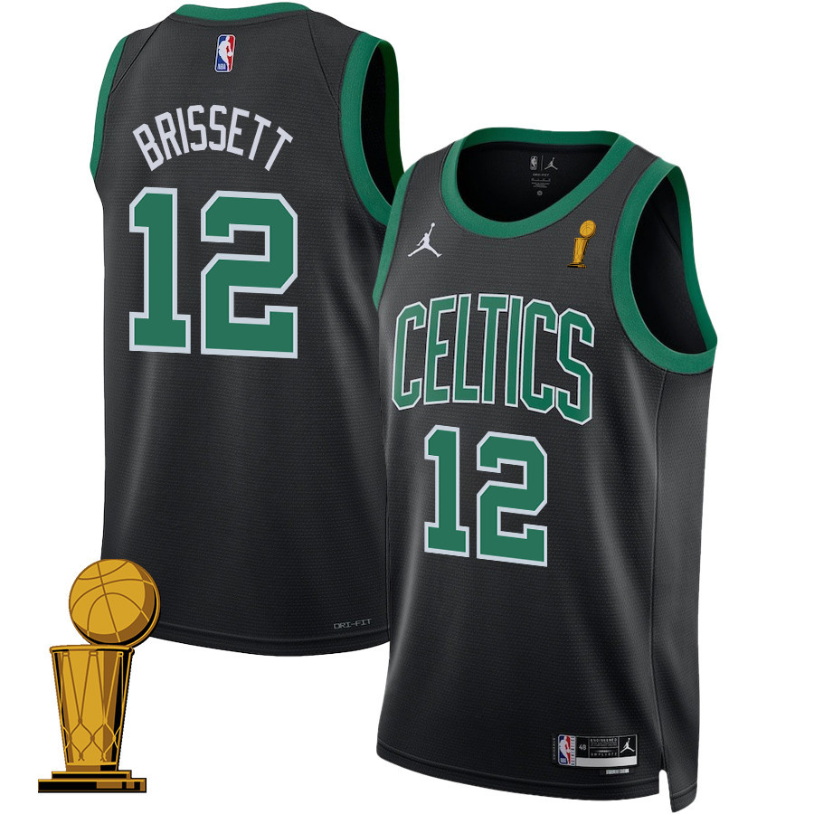 Oshae Brissett 12 Boston Celtics 2024 Finals Champions Swingman Jersey - Statement Edition - Black
