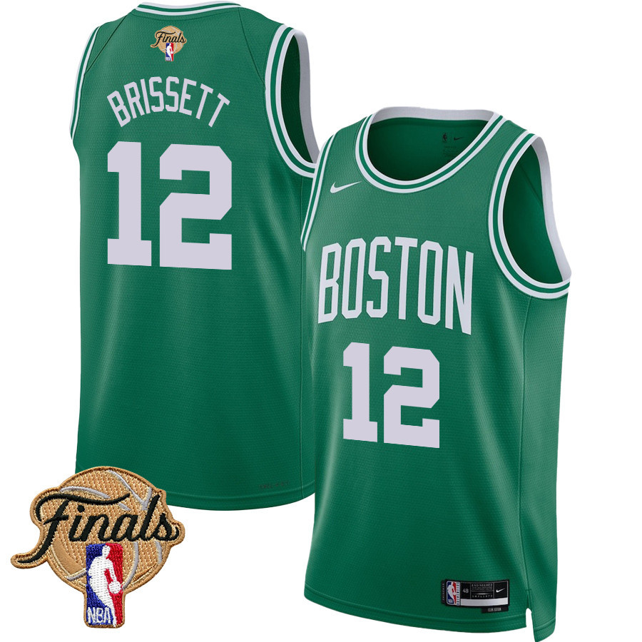 Oshae Brissett 12 Boston Celtics 2024 Finals Patch Icon Edition Jersey - Kelly Green