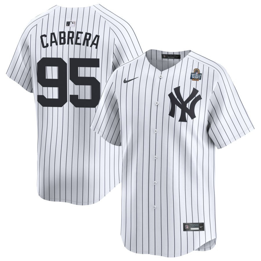 Oswaldo Cabrera 95 New York Yankees 2024 World Series Home Limited Player Men Jersey - White