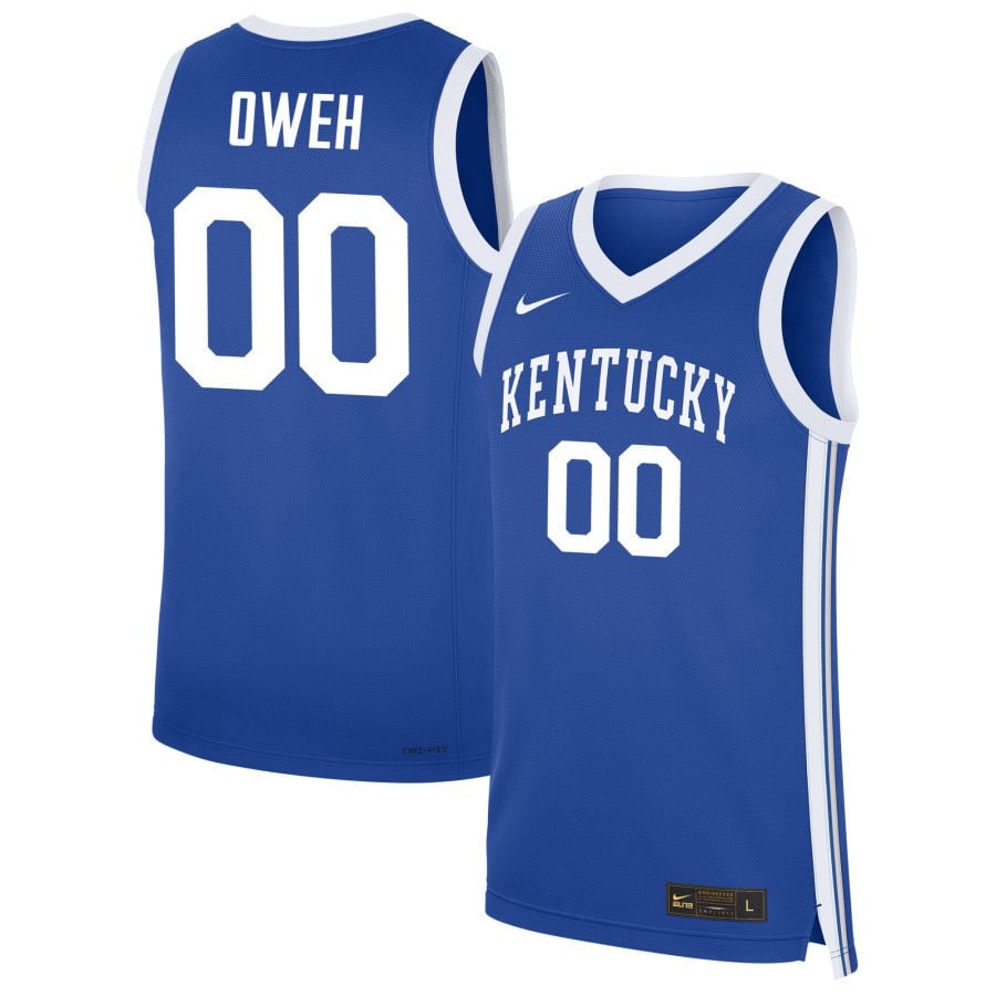Otega Oweh 00 Kentucky Wildcats Nil Men's Basketball Jersey - Royal